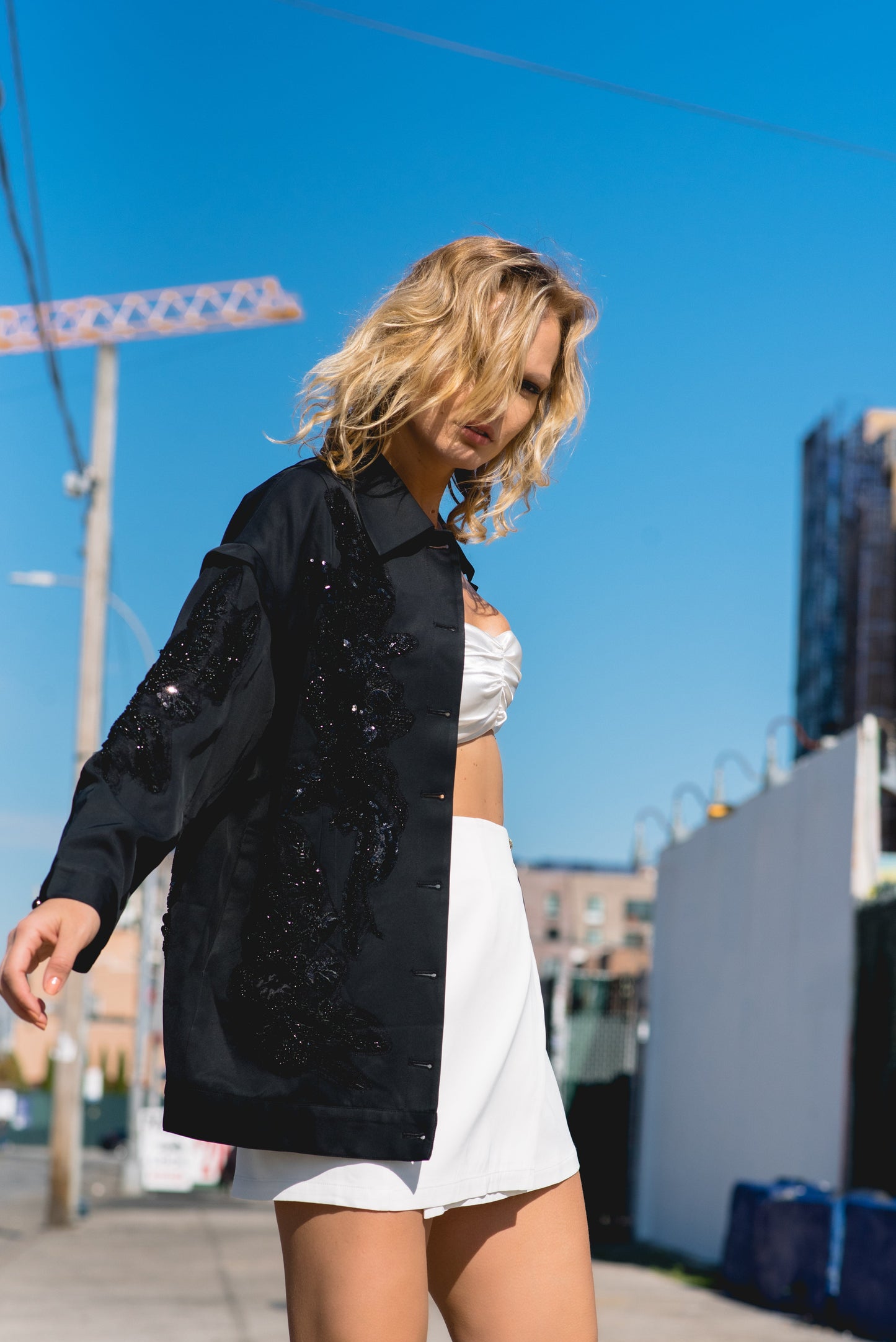 Valerie Black Designer Bomber Jacket: Luxe Sophistication for Modern Women - Apparel & Accessories