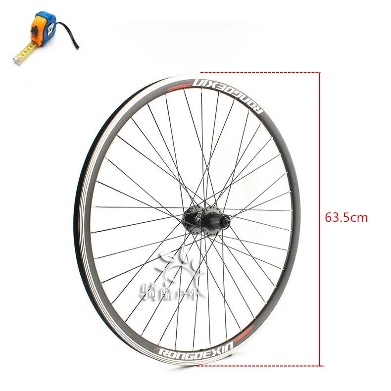 Cruiser Tour Bike Wheelset, Double Deck Rim, Front Wheel Disc, V Brake, Rear Back Wheels, Cassette and Screwed Hub, 36H, 700C