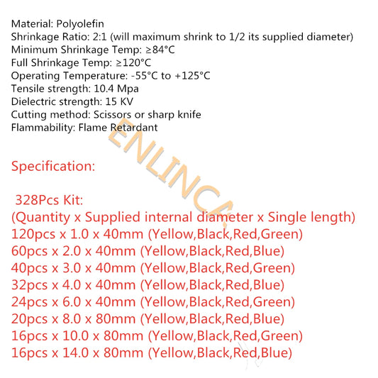 127-750pcs Heat-shrink Tubing Thermoresistant Tube Heat Shrink Wrapping Kit Electrical Connection Wire Cable Insulation Sleeving - MANDOTOS