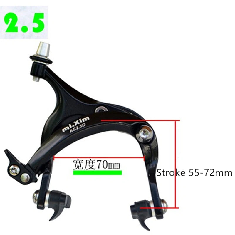 New Bicycle V-Brake AS2.5D-C Racing Road Dual Pivot Bike Aluminum Side Pull Caliper Brake Front Rear Brake 55-72mm