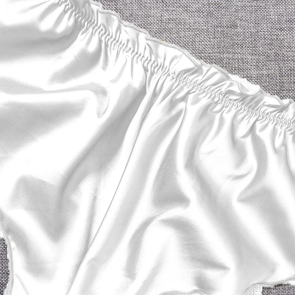 Silk Satin Sexy Panties Simple Flowers Floral Printed Lace Pajamas Underwear Fashionable Oversized Women Shorts Under Wears