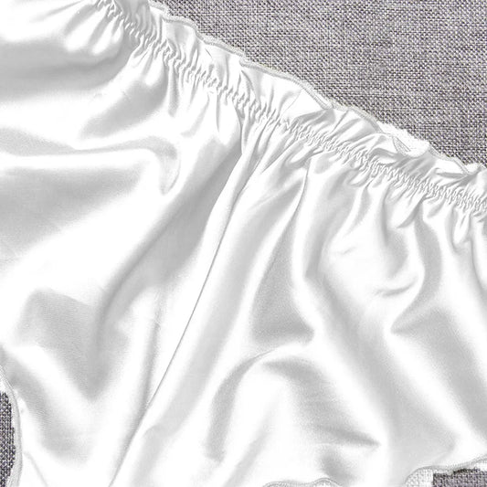 Silk Satin Sexy Panties Simple Flowers Floral Printed Lace Pajamas Underwear Fashionable Oversized Women Shorts Under Wears