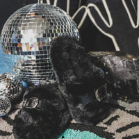 Cozy Fuzzy Slide Sandals with Western Buckle Details - Perfect for Black Friday & Vegas! -