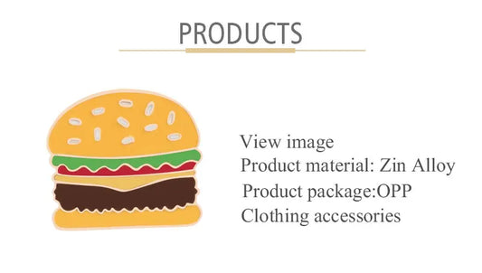 13 Style Snack Brooch Burger Pizza Chicken Drinks Coffee Popcorn French Fries Hot Dog Enamel Pins Food Brooche For Women Jewelry - MANDOTOS