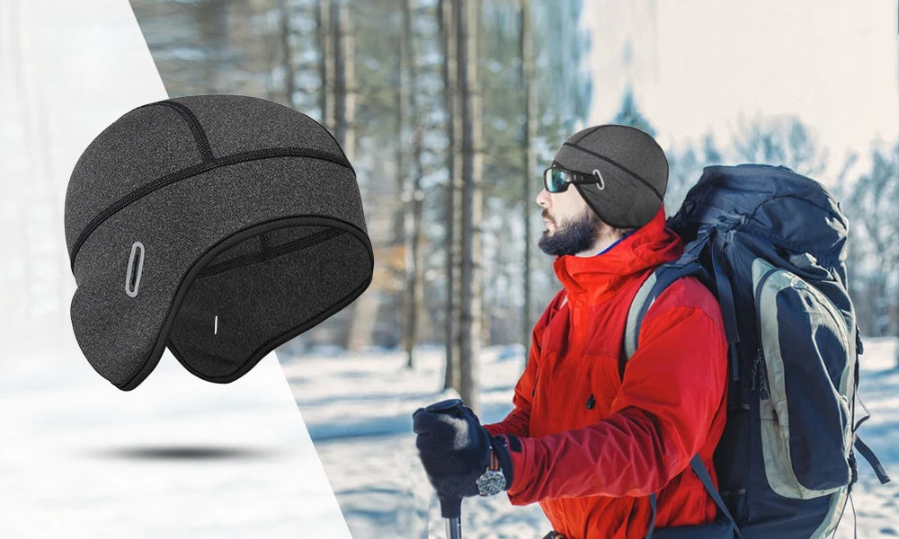 Winter Thermal Hats Fleece Beanies Ear Warmer Outdoor Sports Ski Snowboard Running Cycling Bike Soft Stretchy Cap Headwear Men