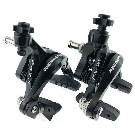 RACEWORK Road Bike Dual Pivot Calipers Bicycle Brake Racing Aluminum Side Pull Caliper Front Rear With Brake Pads