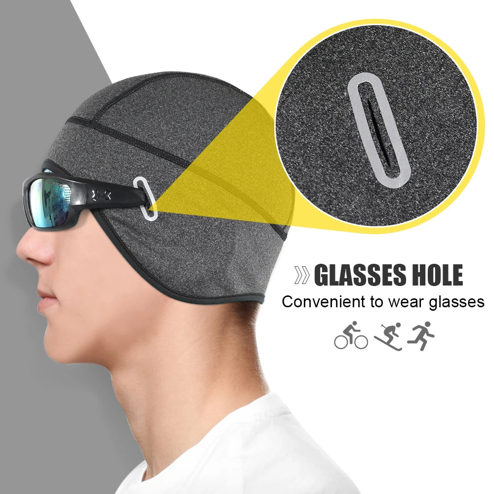Winter Thermal Hats Fleece Beanies Ear Warmer Outdoor Sports Ski Snowboard Running Cycling Bike Soft Stretchy Cap Headwear Men