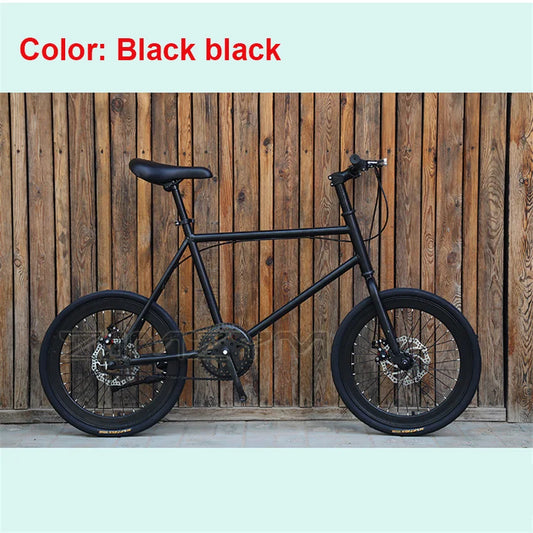 20 Inch Bike Single Speed Fixie Bike Double Dsic Brake Bicycle Freewheel Frame Mini Bicycle Height Adjustable 75-90cm