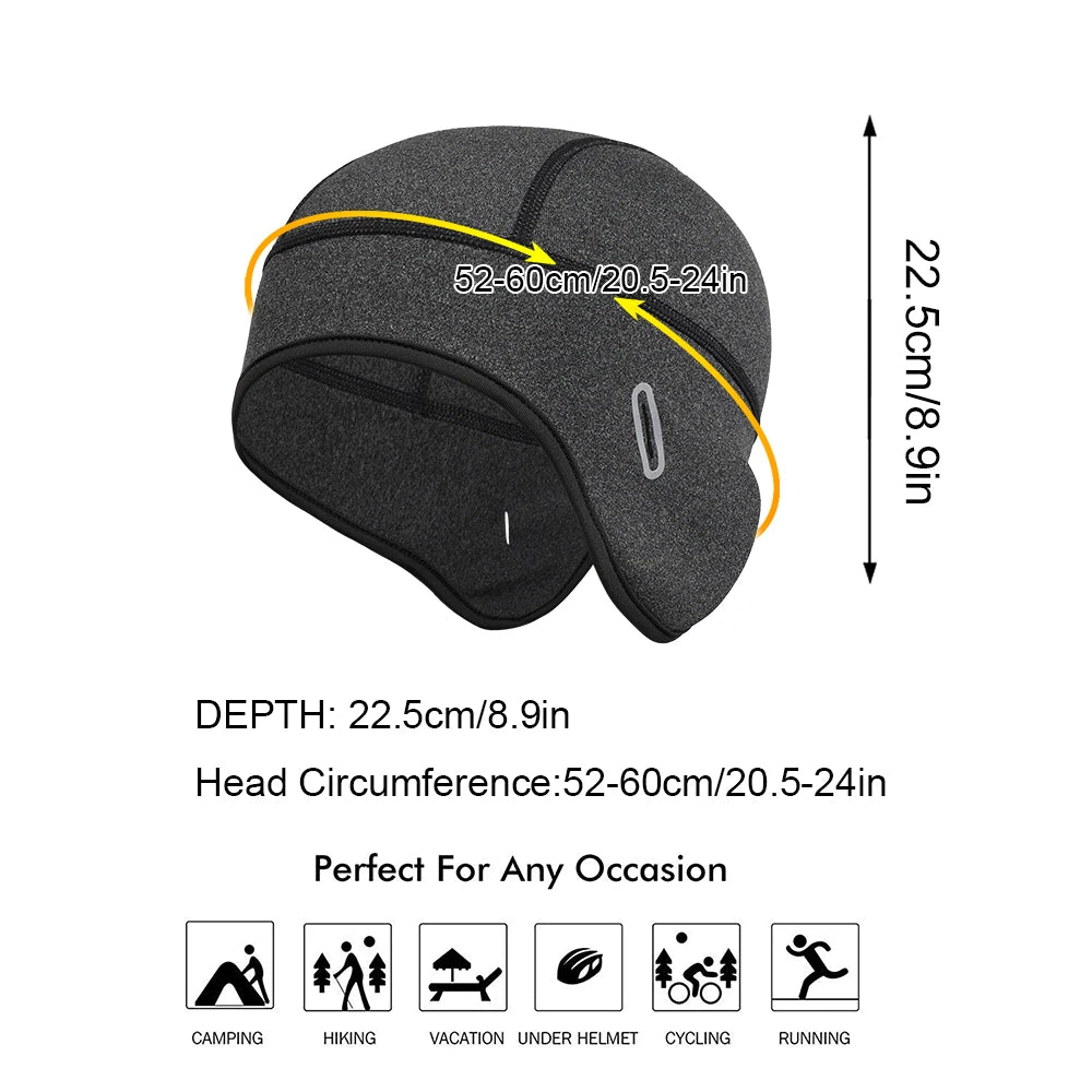 Winter Thermal Hats Fleece Beanies Ear Warmer Outdoor Sports Ski Snowboard Running Cycling Bike Soft Stretchy Cap Headwear Men