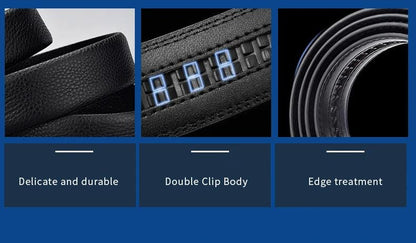 Belts for 3.5cm Width Sports Car Brand Fashion Automatic Buckle Black Genuine Leather Men's Jeans High Quality Waist Male Strap - MANDOTOS