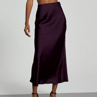 In-Stock Cross-Border Women's Clothing Wholesale European and American Style Elegant Satin Midi Skirt Slimming and Flowy