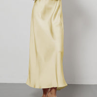 In-Stock Cross-Border Women's Clothing Wholesale European and American Style Elegant Satin Midi Skirt Slimming and Flowy