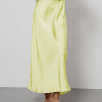 In-Stock Cross-Border Women's Clothing Wholesale European and American Style Elegant Satin Midi Skirt Slimming and Flowy