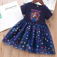 New Girls Dress Summer Short-Sleeved Princess Dress Children's Clothing Children's Gauze Skirt Girl Skirt Hunter Witch Group