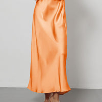 In-Stock Cross-Border Women's Clothing Wholesale European and American Style Elegant Satin Midi Skirt Slimming and Flowy