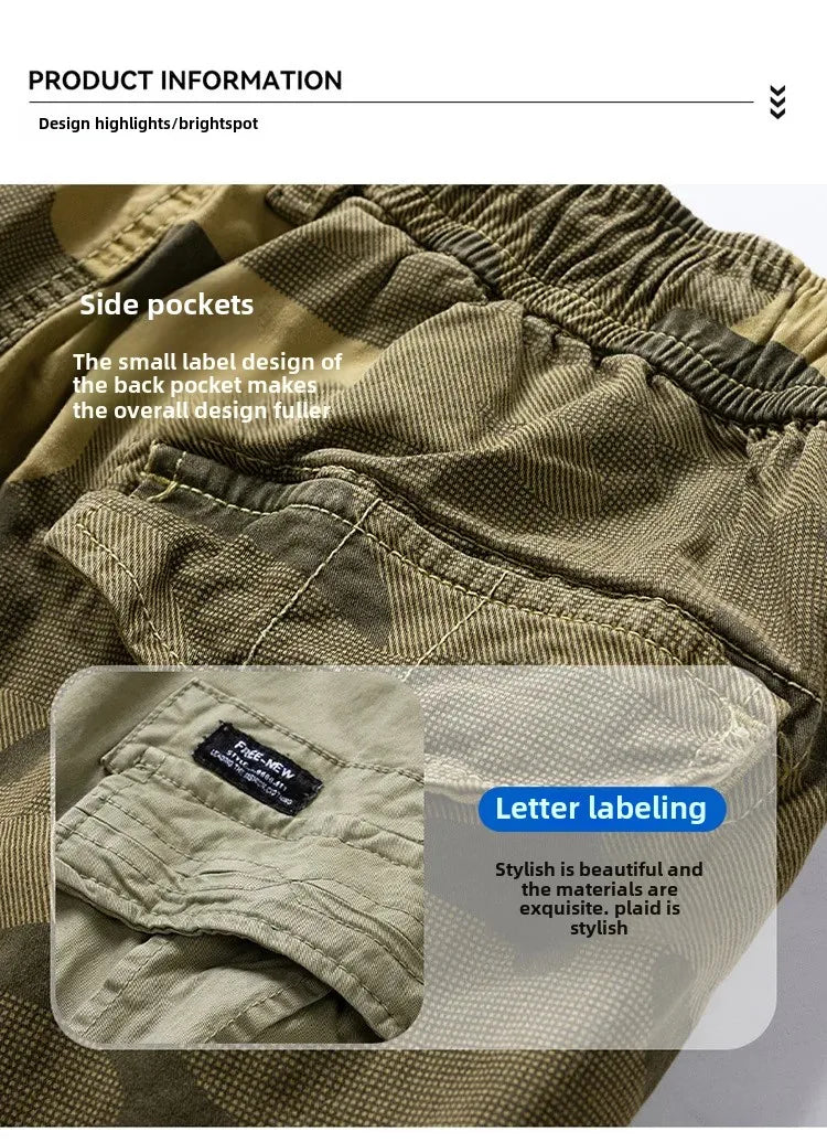 Men's Summer New Camouflage American Street Outdoor Tooling Shorts Stretch Cross-border for Amazon 9383