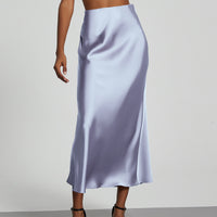 In-Stock Cross-Border Women's Clothing Wholesale European and American Style Elegant Satin Midi Skirt Slimming and Flowy
