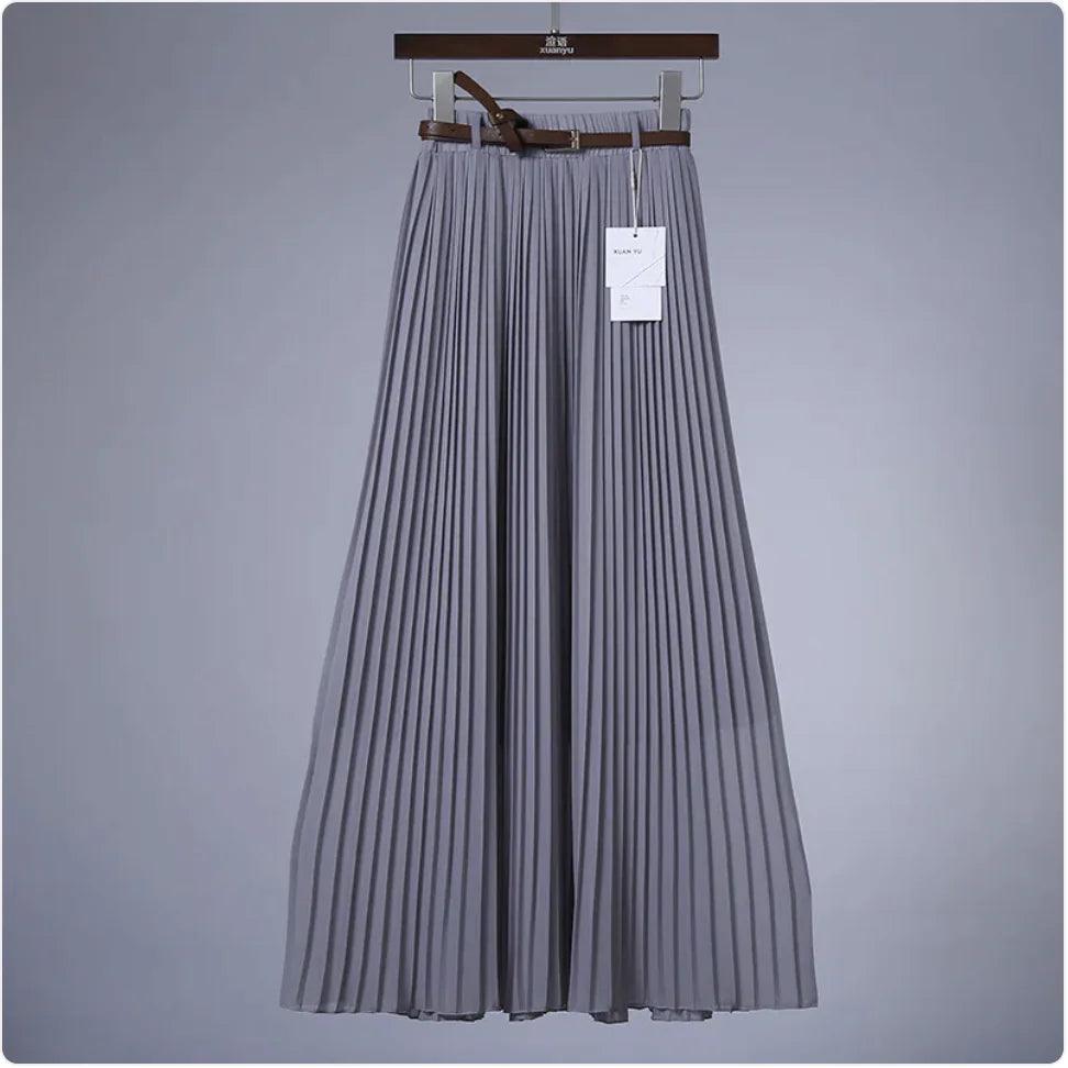 Elegant Pleated Chiffon Skirt - MANDOTOS