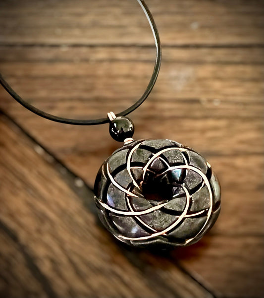 Torus Pendant-Shungite orgonite Rodin coil necklace