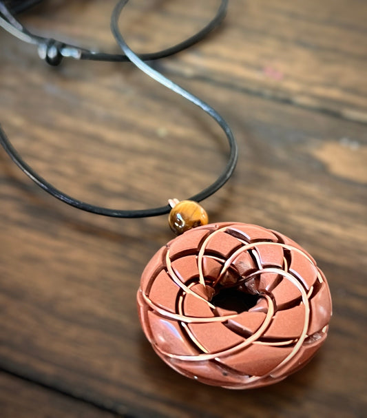 Orgonite Tiger's Eye Copper Pendant - Protection & Confidence Boost -
