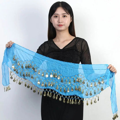 Thailand/India/Arab Dancer Skirt Women Sexy Belly Dance Hip Scarf Wrap Belt Dancer Skirt Female Show Sequins Tassels Costumes - MANDOTOS