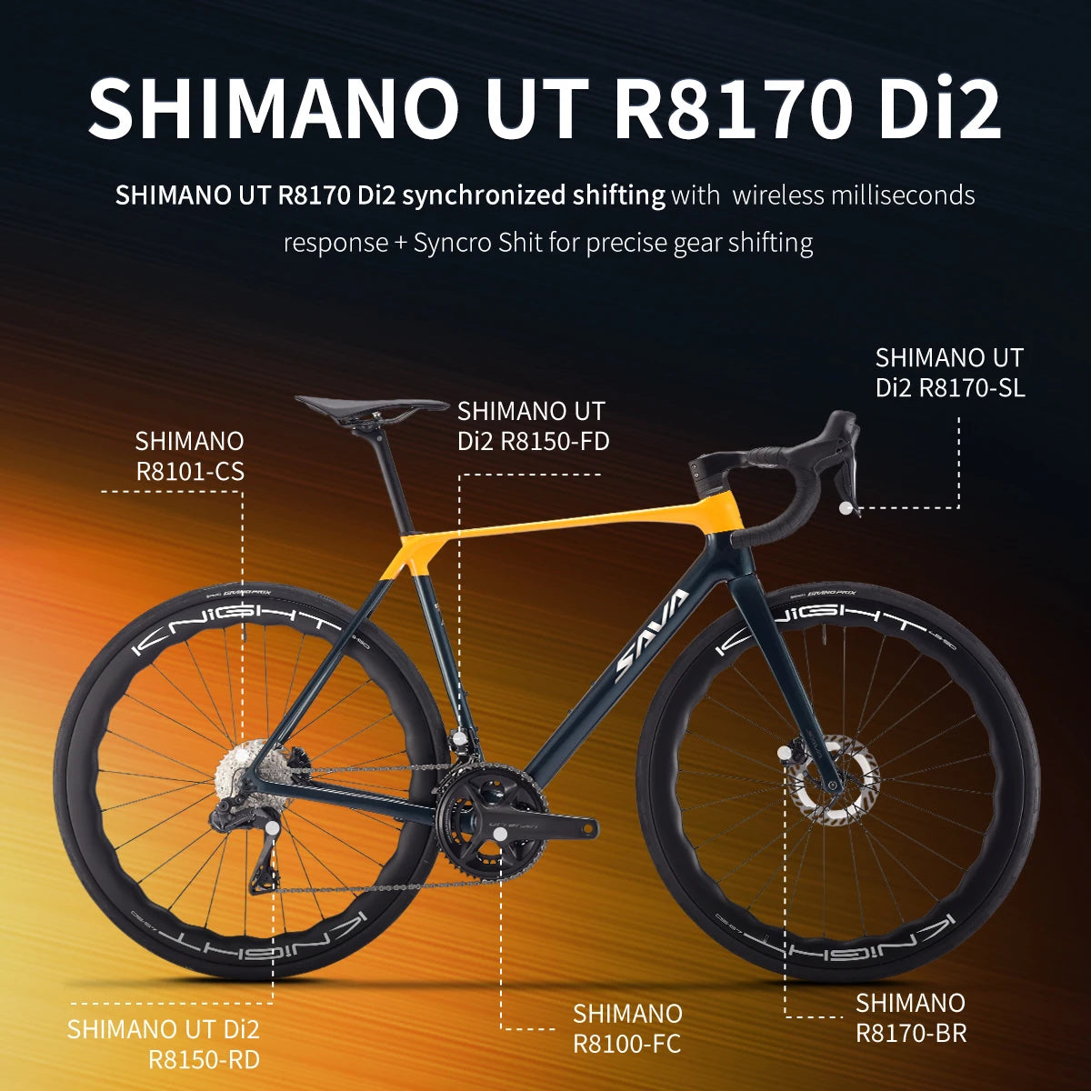 SAVA AEROX SLR8 Full Carbon Fiber Racing Grade Road Bike E-Shift Road Bike with SHIMAN0 ULTEGRA 8170 Di2 Kit UCI+CE Approved