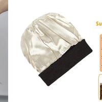 Unisex Satin Lined Beanie Hat For Women Winter Silk Lining Slouchy Warm Cuffed Skullies 2Layer Hair Cover Sleep Cap