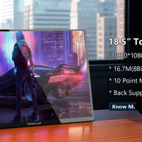 ZEUSLAP 18.5" Touch Screen Portable Monitor 100Hz 100% sRGB With Screen Holder Stand For Laptop Phone Xbox PS4 PS5 Switch