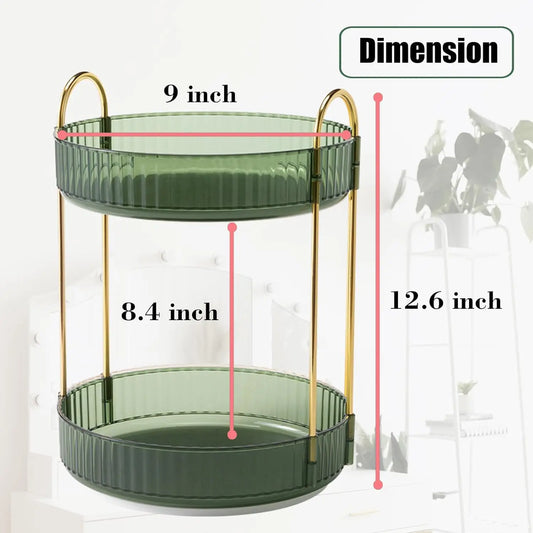 Rotating Makeup Organizer for Vanity, High-Capacity Skincare Storage Perfume Cosmetic Dresser Organizer Countertop 360 Spinning - MANDOTOS