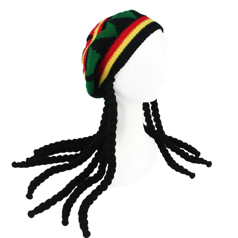 Unisex Wig Braids Hat Hip Hop Hats Knit Men Jamaica Bob Marley Rasta Beanie Winter Dreadlocks Reggae Caribbean Fancy Dress Hat