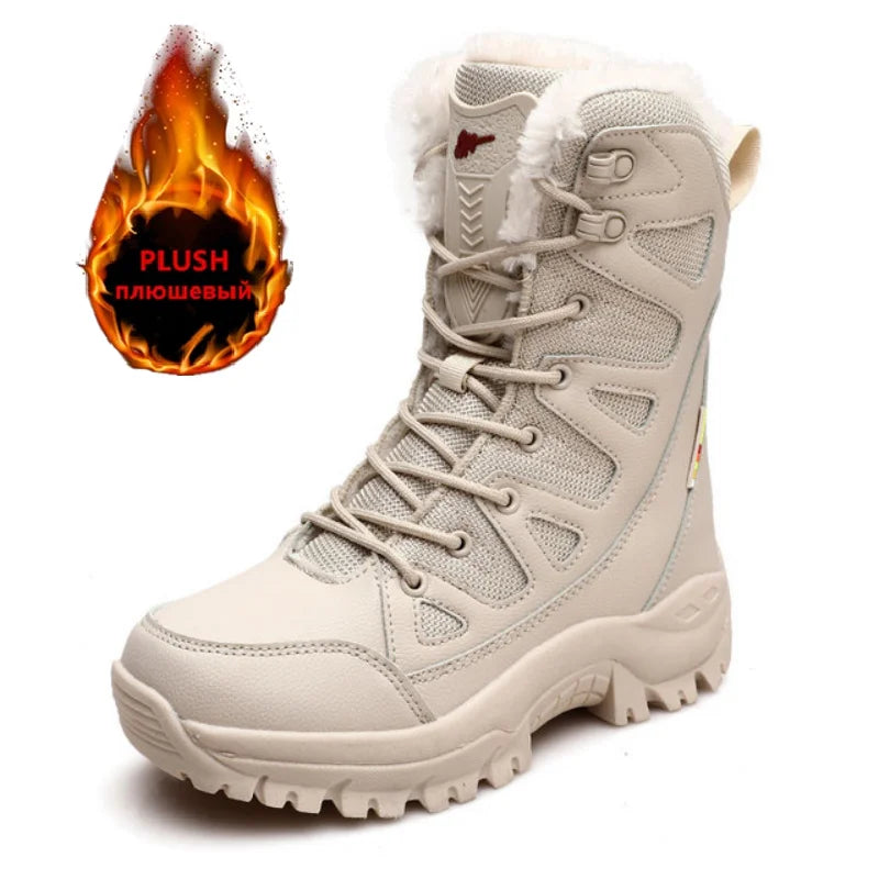 Winter Warm Waterproof Leather Snow Boots for Men - MANDOTOS
