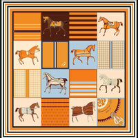 90x90cm New Design Horse Universe Printed Twill Silk Scarf Square Scarves Lady Wraps Kerchief Woman Neck Shawl Wraps