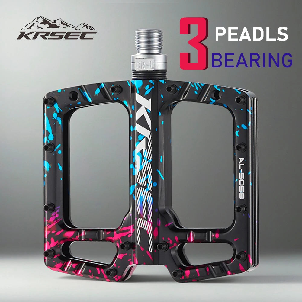 Bike Pedals 9/16 Inch Mountain Bike Pedal Premium Road Bike Pedals Wide Paltform and Lightweight Aluminum Bicycle Pedals