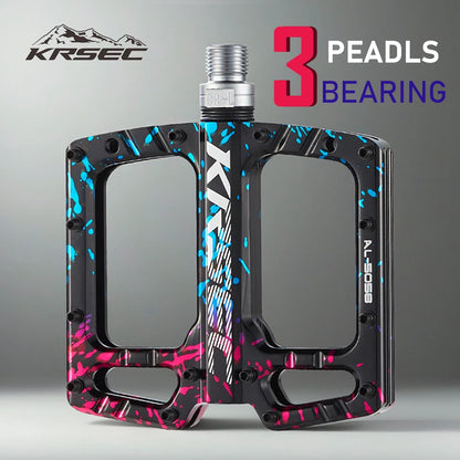 Bike Pedals 9/16 Inch Mountain Bike Pedal Premium Road Bike Pedals Wide Paltform and Lightweight Aluminum Bicycle Pedals