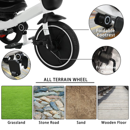 Ubravoo Baby Stroller Tricycle Ride Bike , 5-in-1, Adjustable Canopy, Sitting & Lying,Celerity Disassembly & Assembly,1-5 Years - MANDOTOS