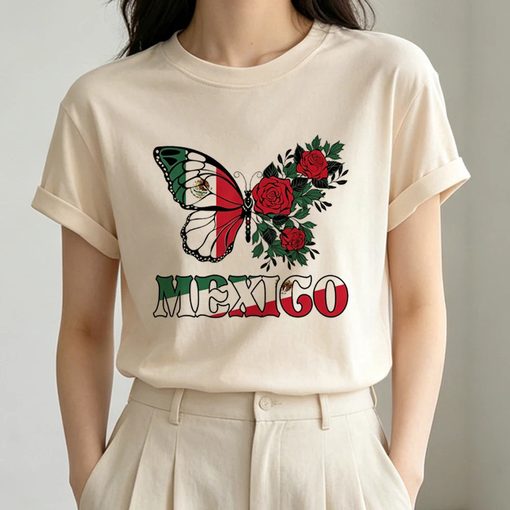 Mexico top tees girl 80s baddie summer alternative  t-shirt kawaii baddie 2000s