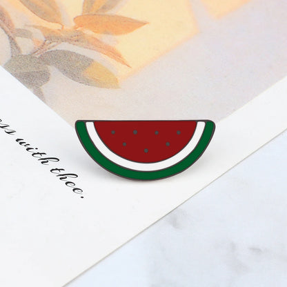 Sliced Watermelon Fruit Brooches Women Pink Strawberry Cherry Shirt Lapel Brooch Bag Badges Men Creative Enamel Pin Summer Gifts - MANDOTOS