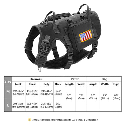 Tactical Dog Harness Leash Durable Military Dog Harness Vest MOLLE For Large Dogs erman Shepherd Training Harnesses With Pouches - MANDOTOS