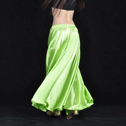 Shining Satin Long Spanish Skirt Swing Dancing Skirt Belly Dance skirt Sun Skirt 14 Colors Available VL-310 - MANDOTOS