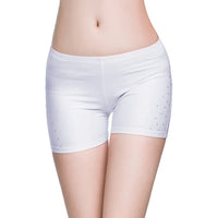 Belly Dance Safety Shorts Women's Belly Dance Clothes Leggings Tight-fitting Stretch Safety Pants with Diamonds Short Pants