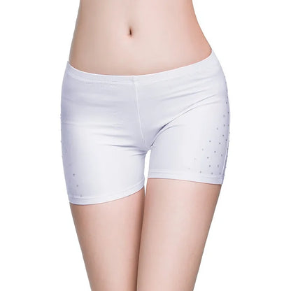 Belly Dance Safety Shorts Women's Belly Dance Clothes Leggings Tight-fitting Stretch Safety Pants with Diamonds Short Pants - MANDOTOS