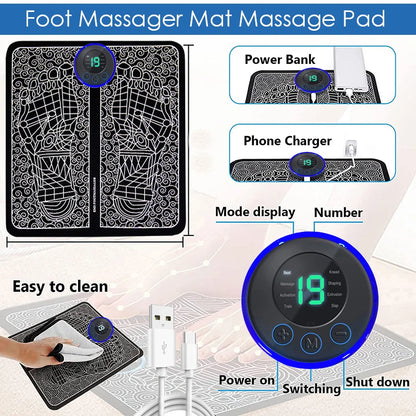 Electric Foot Massager Pad Muscle Massage Relaxation Trainer For Massage Fitness Outdoor Sport Home Family Relax - MANDOTOS