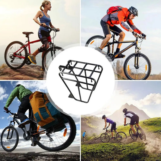 Cycling Cargo Rack Luggage Touring Carrier Racks Front Pannier Rack for Cycling Equipment Stand Footstock for Enhanced Stability - MANDOTOS