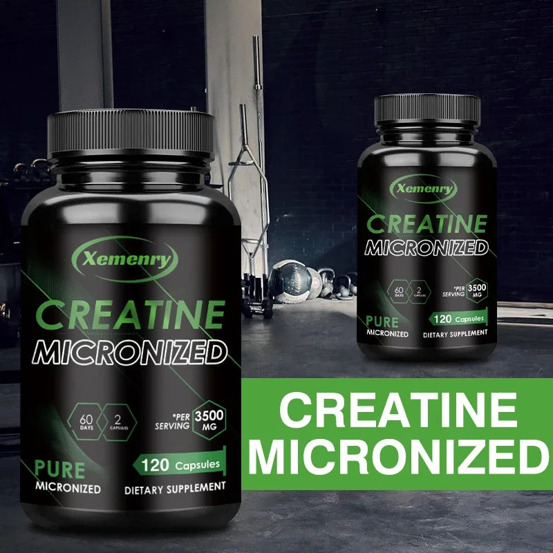 Creatine Monohydrate Capsules - Boosts Energy Levels, Builds Muscle Mass and Promotes Muscle Recovery - 120 Capsules