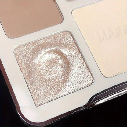 Natural Stereoscopic Face Powder Palette Matte Bronzer Contour Shading Multifunctional Highlighter Cosmetic Blush Gift - MANDOTOS
