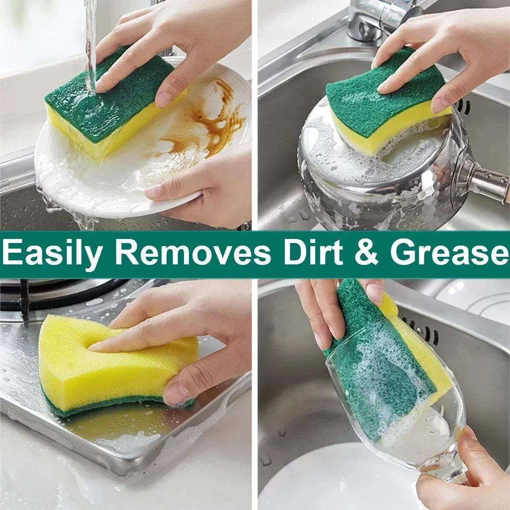 Highly absorbent double-sided sponge magic cleaning pot rust sponge cleaning brush kitchen cleaning tool - MANDOTOS