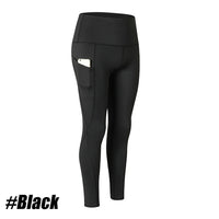 1PC Plus Size Pocket Yoga Pants Women Solid Fitness Sports Leggings High Waist Elastic Gym Tights Female Running Trousers XXXL