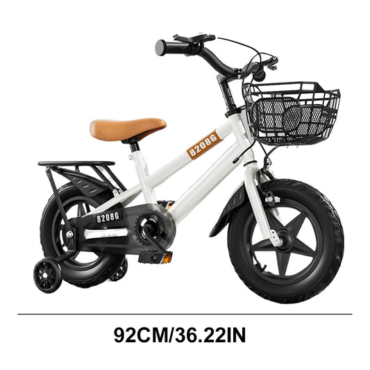 12 Inch Children Kids Bike Bicycle with Training Wheels & Basket Toddler Kids Bicycle for Ages 3-7 Years Old Boys Girls Train
