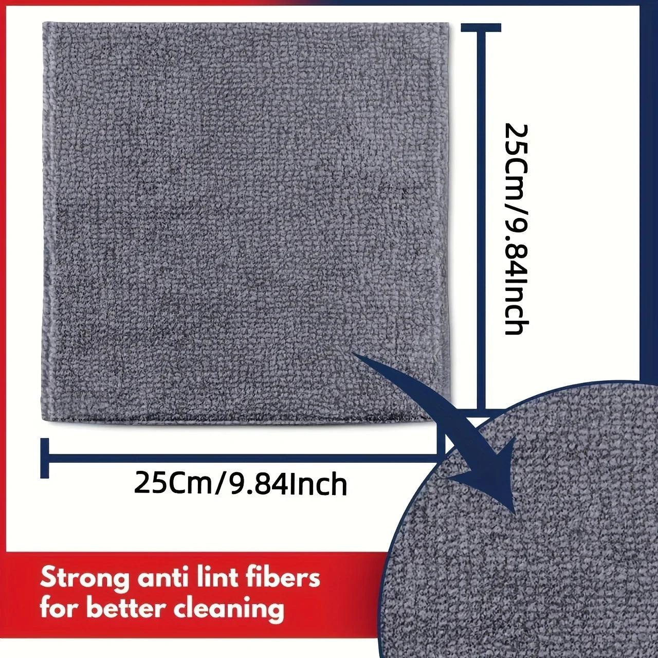 5/10/20pcs Kitchen Towel, Ultra-fine Fiber Light Gray Cleaning Cloth Set, Absorbent, Soft And Stain-removing Cloth - MANDOTOS