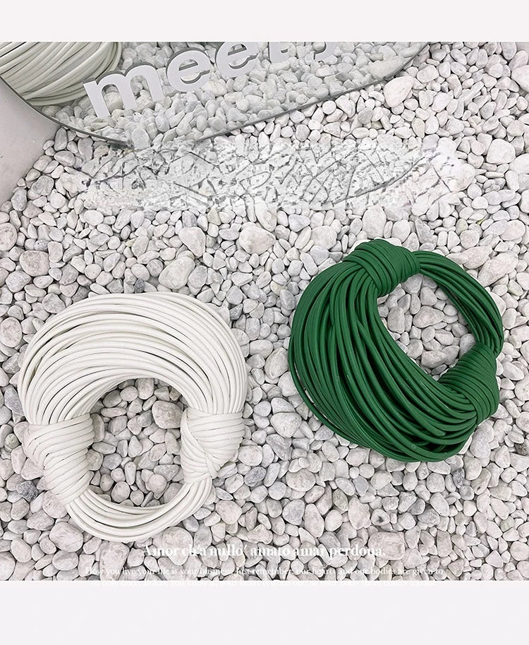 Handbags for Women 2025 New in Gold Luxury Designer Brand Handwoven Noodle Bags Rope Knotted Pulled Hobo Silver Evening Clutch - MANDOTOS